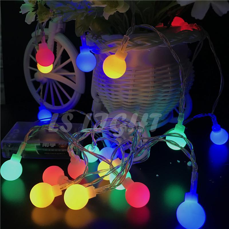 Garland 3M 5M 10M AA Battery LED Ball String Lights Christmas lights Indoor Garland On Batteries Wedding Xmas Decoration light