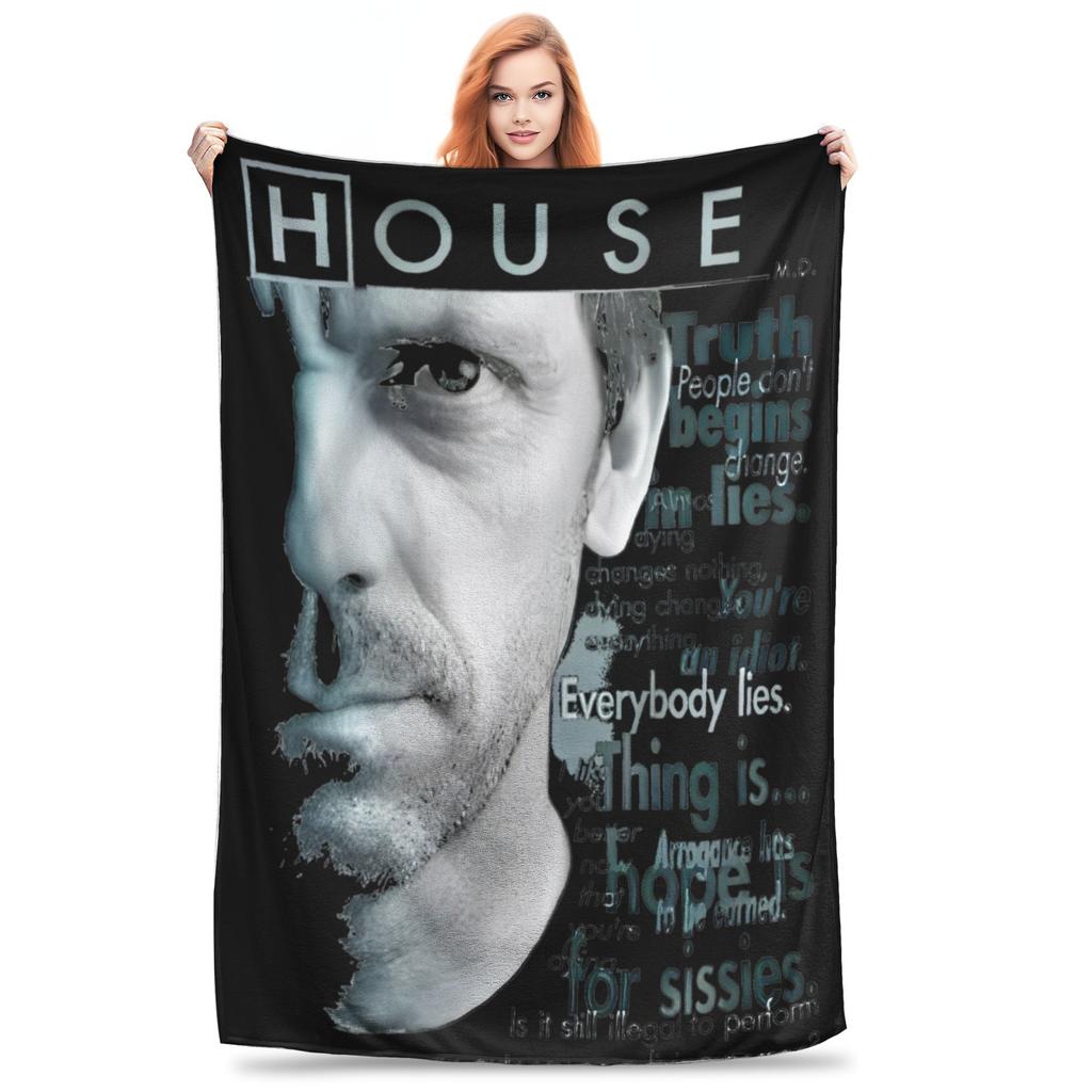 House MD TV Show Wool Blankets Awesome Throw Blankets for Home 150*125cm Quilt