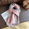 Color Blocks Designer Luxury Winter Women Scarf Thick Warm Tassels Shawls Pashmina Stripe Neckerchief Cashmere Lady Outdoor