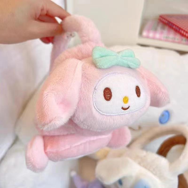 Милые мультяшные зимние женские студенческие меховые наушники Sanrio для езды на велосипеде, противохолодные плюшевые наушники, обертки для ушей, грелки для ушей