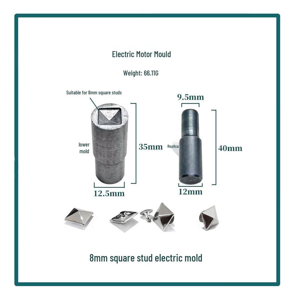 Four-Sided Pyramid Motorcycle Rivet Mold with Square Studs