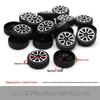 DIY Model Toy Car Wheels with 2mm Hole - Plastic Tires for Handmade Four-Wheel Drive Cars