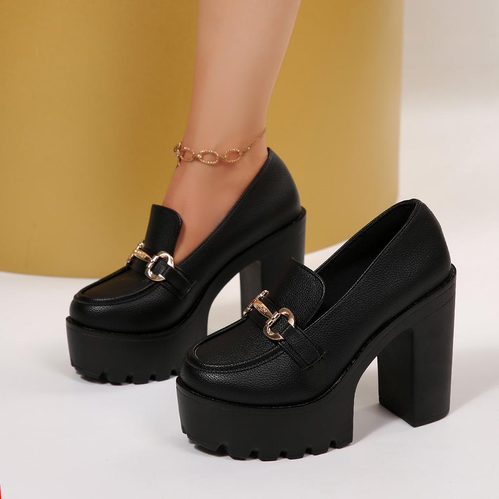 Fashion 2025 New Women Slip On Heel Highs Shoes Trend Luxury Elegant Pumps Platform Baotou Vintage Comfortable Shoes Zapatos De Mujer