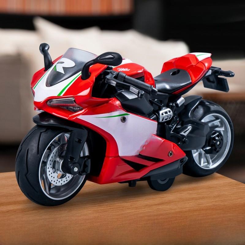 Metal Motorcycle Model With Music Function For Childrens Gift And Collection
