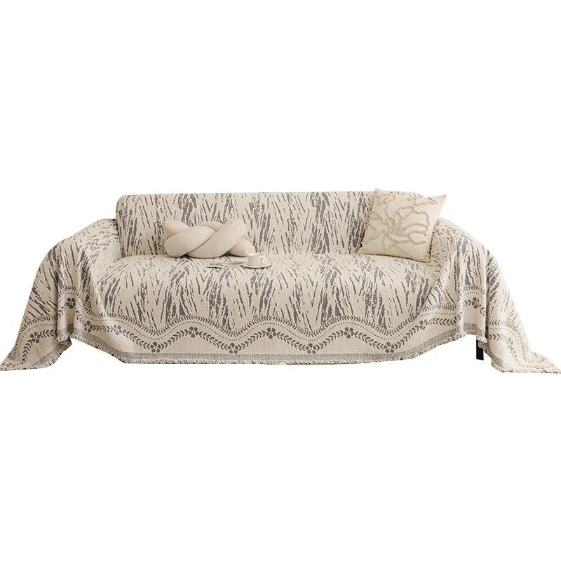 Durable Microfiber Sofa Cover With Elastic Hem, Chic Couch Cover And Anti-Stain Sofa Slipcover For Families