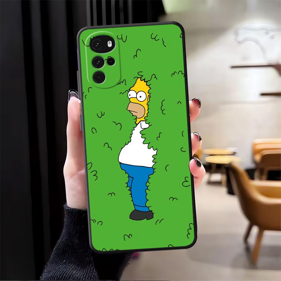 Смешной Чехол Homer Simpson для Motorola Mot G32 G50 G60 G71 G22 Edge40 G53 G30 G60s G52 Edge 20 Pro 30 Lite G51 G73 Черный Мягкий