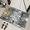 Современный минималистский абстрактный коврик для ванной комнаты с мягкой фланелевой поверхностью, пригодный для машинной стирки, нескользящий коврик для туалета, ванной комнаты, прихожей, коврик для входа