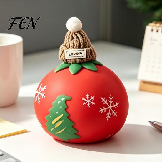 Sensory Fidget Stress Relievers Christmas Tomato Bear Squeeze Toy for Relief, Cute TPR Decompression Home Table Decorations Figure with Festive