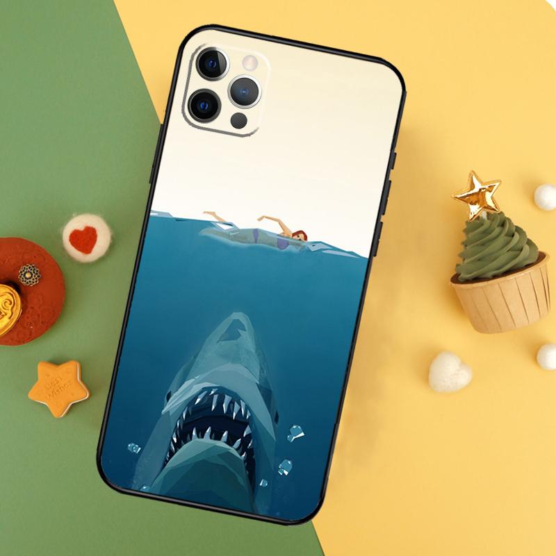 Мультяшный чехол-акула для iPhone 14 16 15 12 11 13 Pro Max X XR XS Max 7 8 Plus 12 13 Mini Чехол Coque