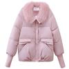 Xiaoxiangfeng Advanced Sense of Warmth, Large Fur Collar Down Cotton Clothes for Women, Winter New Large Size Loose Cotton Clothes for Women