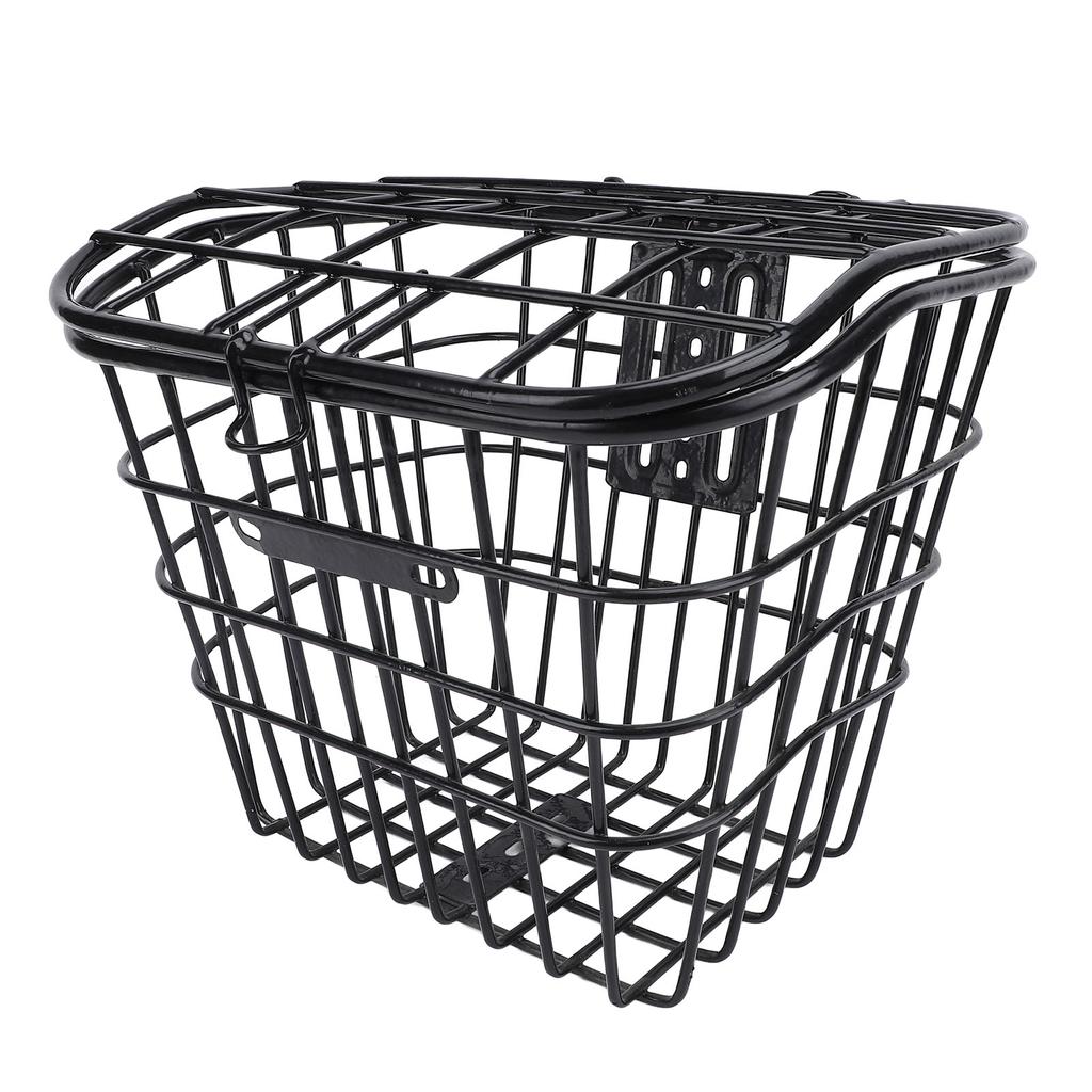 Корзина для велосипеда с черной подкладкой, водонепроницаемая металлическая передняя корзина для хранения велосипеда для электровелосипеда