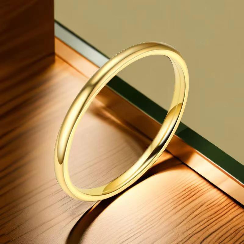 Кольцо из нержавеющей стали класса люкс для женщин - Не тускнеющее, французский дизайн с титановым покрытием.