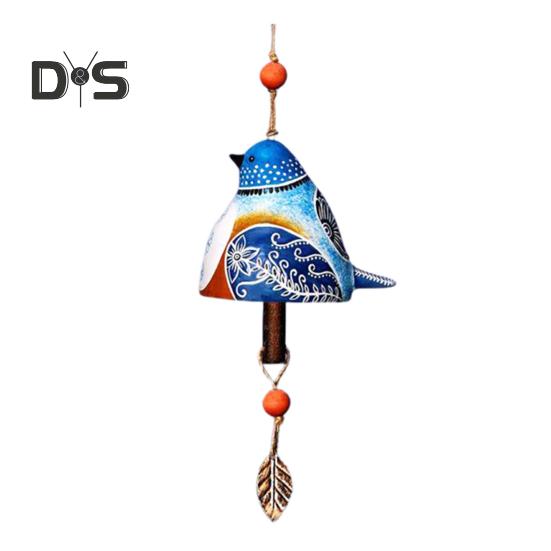 Bird Song Bell Hanging Decoration Spring Resin Bird Wind Chime Outdoor Garden Courtyard Colorful Bird Ornament Pendant Christmas Birthday Gift