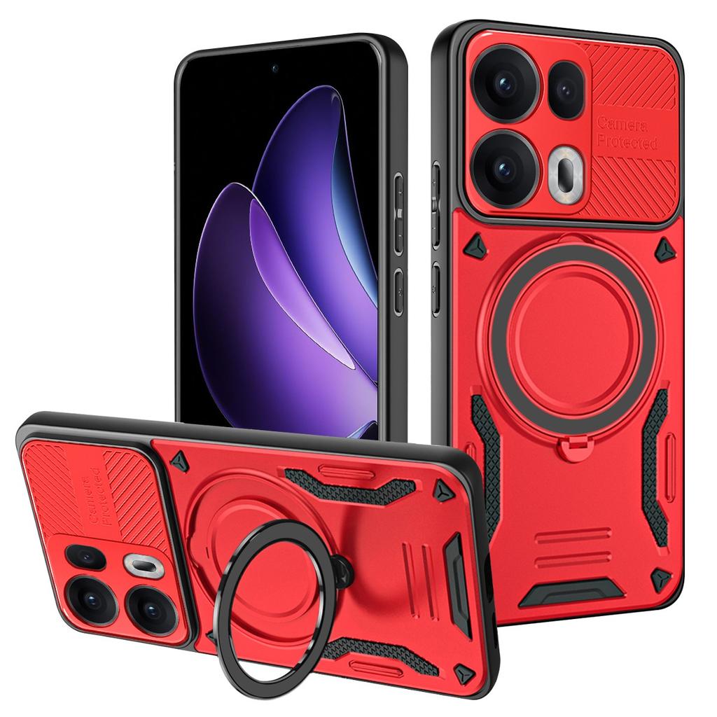 For Oppo Reno13 Pro 5G Magnetic Case Shockproof TPU + PC Phone Back Cover with Kickstand