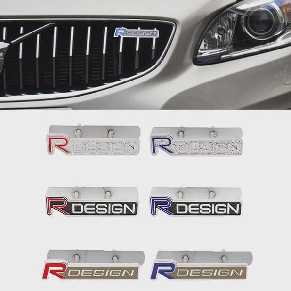 3D Metal Rdesign R Design Front Grill Car Badge Sticker Emblem Decal Decoration For XC40 XC60 XC90 V90 S90 S60 V60 V40 C70