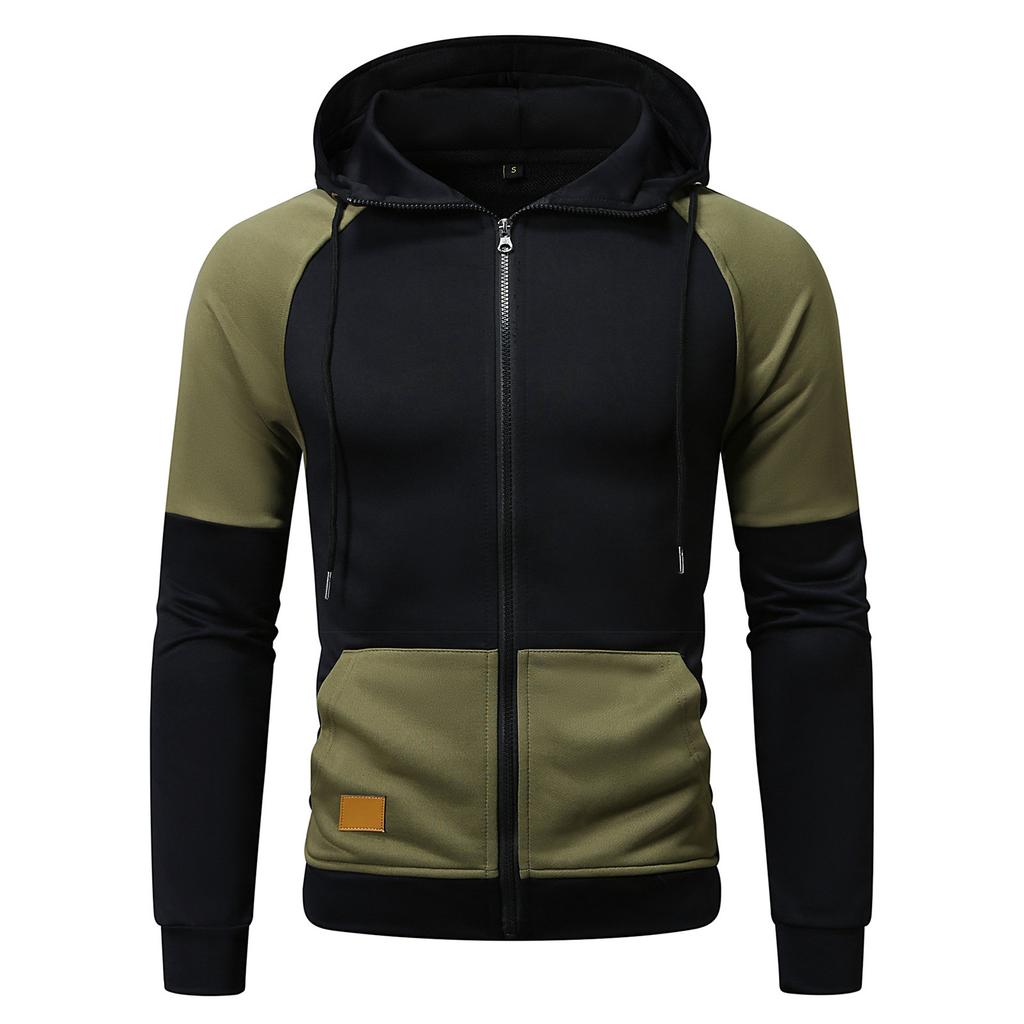 Men‘s Zipper Pullover Long Sleeve Hooded Sweatshirt Tops Blouse