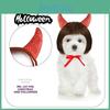 Adorable Pet Costume Accessory Set With Horned Headband And Cute Wig For Parties