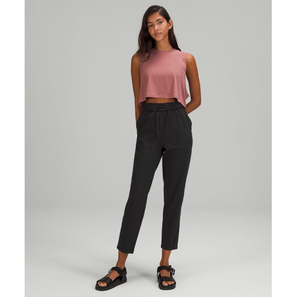 Lululemon Эластичные брюки с высокой посадкой, длина 7 8, черные