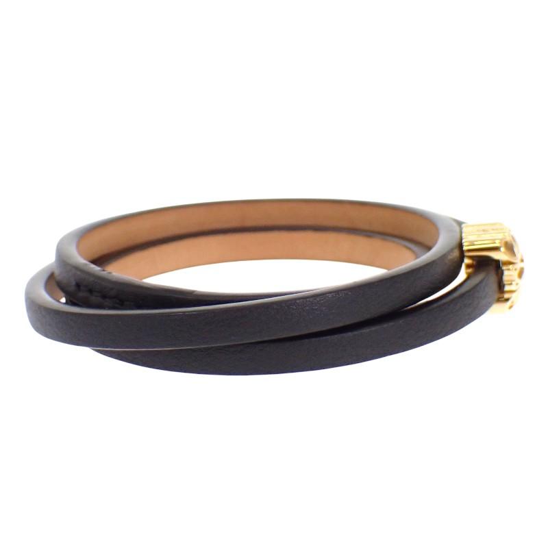 LOEWE  J242TWLX03 S bracelet black Calfskin/Brass Women