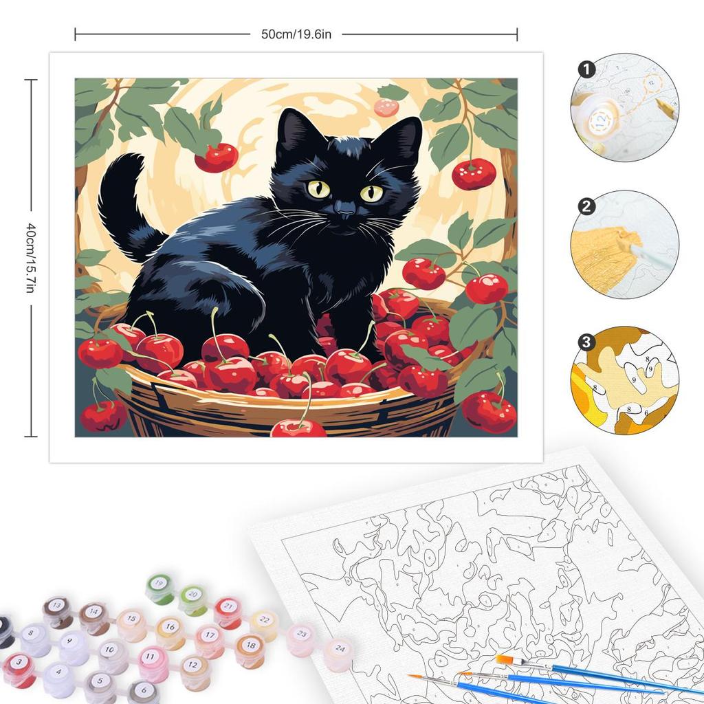 RUOPOTY Рамка с милым котом, сделай сам, картина по номерам, настенная художественная картина, домашний декор, акриловая краска по номерам для подарка, 40x50 см