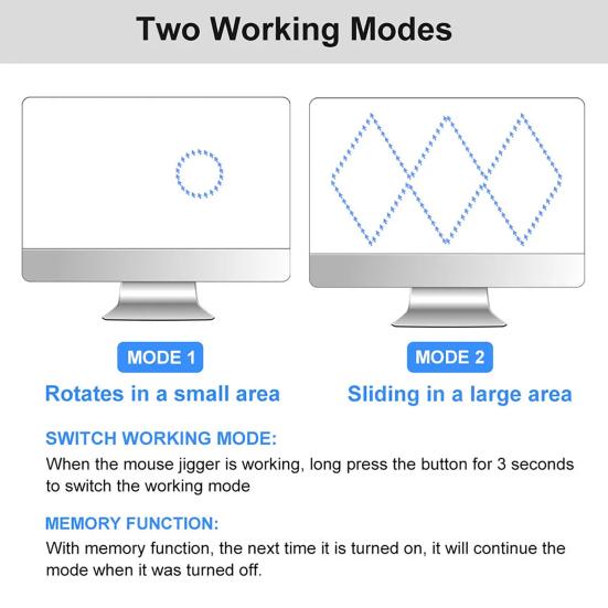 Мышь USB Type-C, устройство для перемещения мыши, джигглер, автоматический шейкер для мыши двойного назначения с ВКЛ/ВЫКЛ