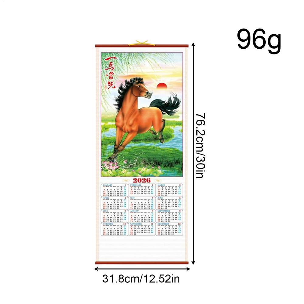 2026 Календарь-гирлянда из искусственной лозы Год Лошади Китайский календарь Настенный планировщик с monthly планированием Декор