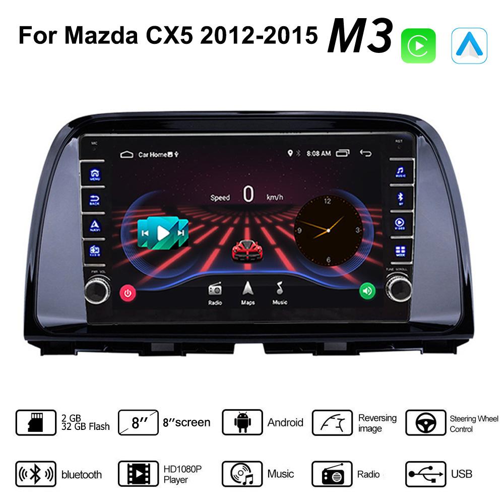 2 Din Android автомобильный радиоприемник мультимедийный видеоплеер для Mazda CX5 2012-2015 с кнопкой Carplay WiFi BT 2 + 32 ГБ