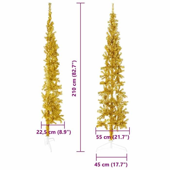 VidaXL Demi Sapin de Noël Artificiel Mince avec Support Arbre de Noël Décoration de Vacances Ornement de Noël Décoration de 344592