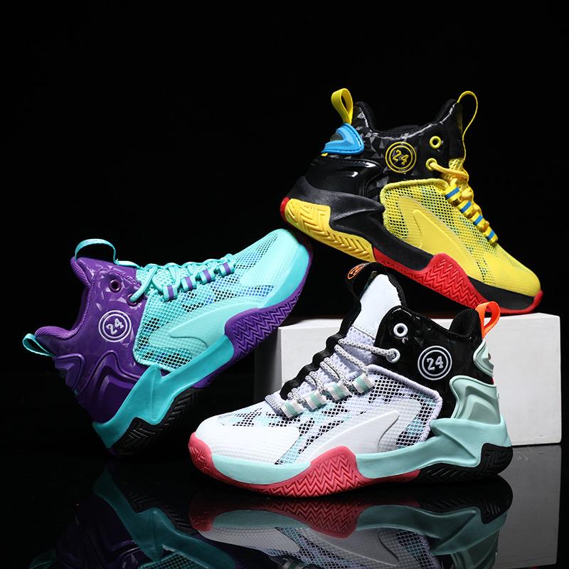 Boys' Sneakers Summer 2025 New Children's Shoes Basketball Classmates Boys Sneakers Mesh Breathable Middle and Old Children