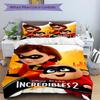 Superhero Family Adventure Print 3Pcs Bedding Setduvet Cover With 2 Bedropillowcase Home Birthday Gift