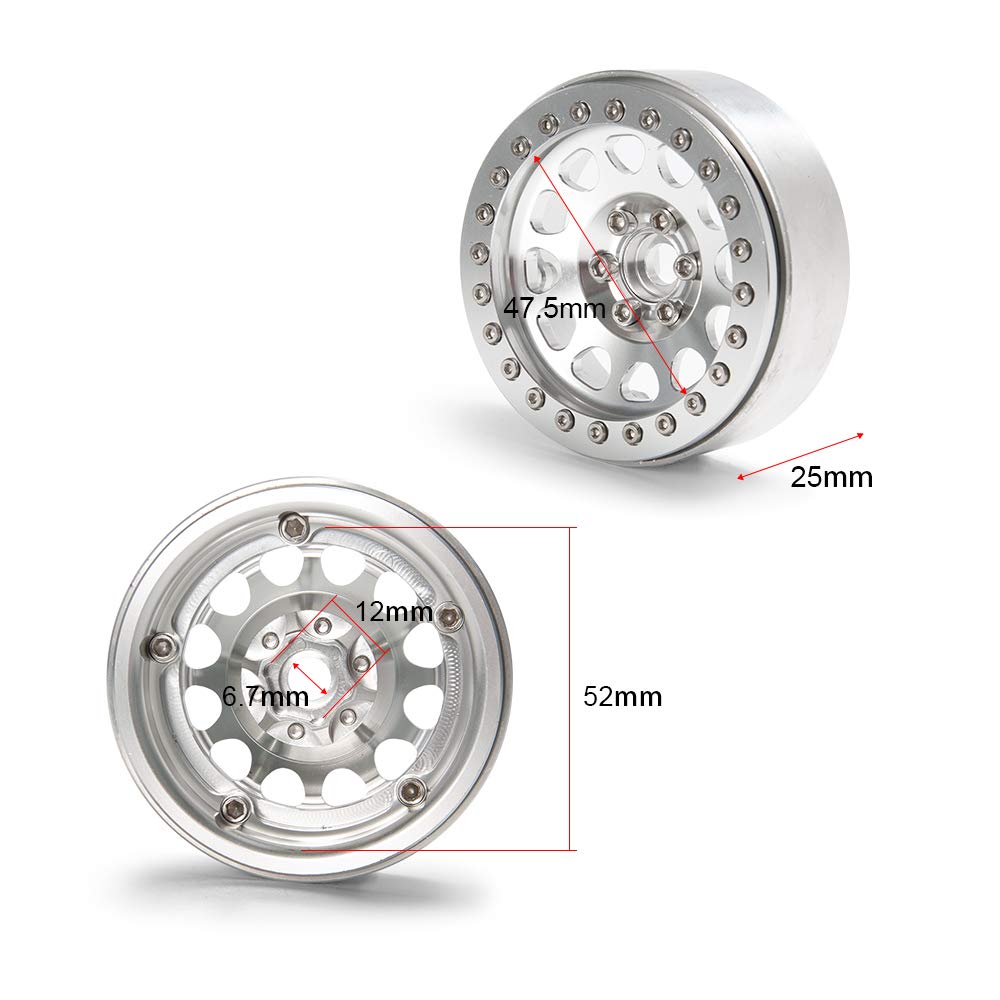 2.2-inch Internal Beadlock Wheels for RC Cars, Fits Wraith and RC Crawler #3 (4-Pack)