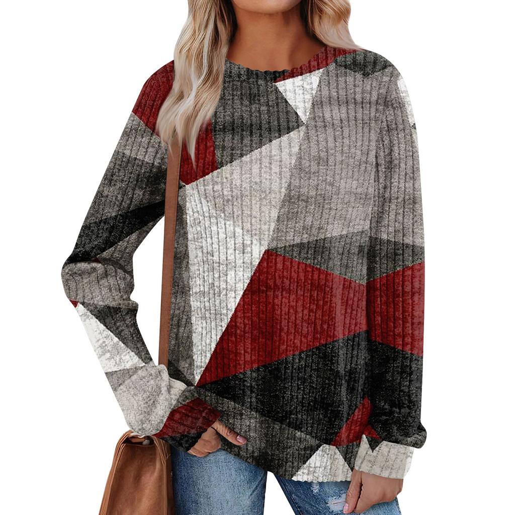 Женский принт Легкий Топ с круглым вырезом из матового хлопка