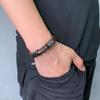 Vintage Cross Leather Bracelet Of Men Brown Braid Charm Steel Clasp Bangles Male Jewelry Gift