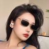 Fashion Small Square Women's Sunglasses Luxury Brand Metal Half Frame Sunglasses Woman Trend Vintage Black Pink Shades