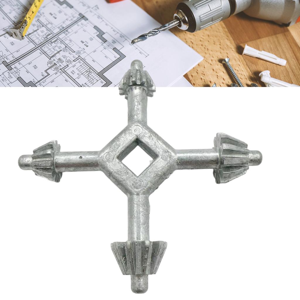 Versatile Four Headed Key Tool Portable Four In One Wrench Key Tool With Zinc Alloy Heads For Everyday Use