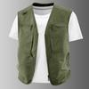 Men Plus Size V Neck Summer Thin Multi Pockets Workwear Outdoor Fishing Vest