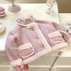 2024 Velvet & Thickened Girls' Princess Coat - Autumn/Winter Stylish Baby Top