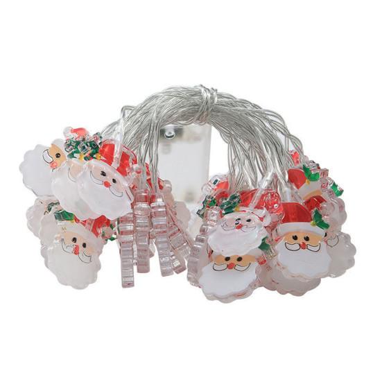 LED Christmas Lights String Santa Claus Snowman Battery-Operated Fairy Lights Window Garland Christmas Decorative Light Party New Year's Decorations
