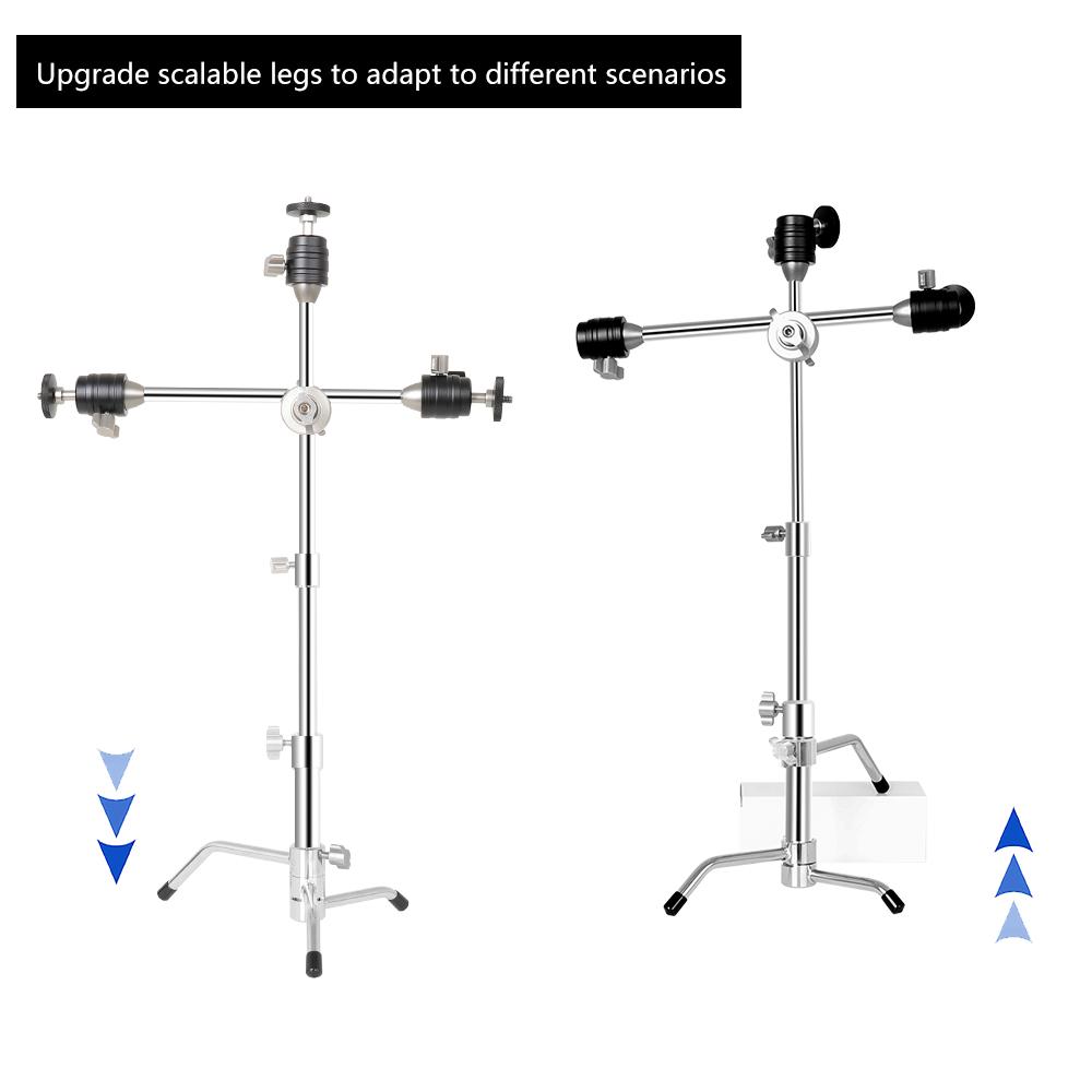 Andoer Мини-подставка C-Stand 20,8 дюйма, настольный штатив, подставка для телефона, штатив, алюминиевый сплав, грузоподъемность 10 кг/22 фунта, 2