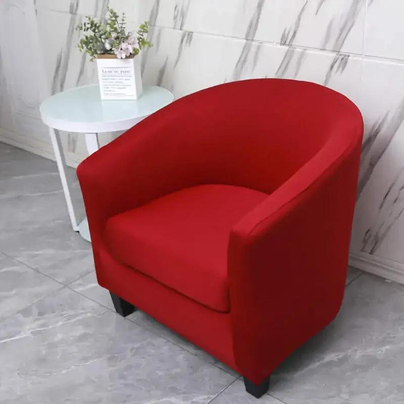 1pc Thickened Milk Silk Chair Cover American Dining Chair Cover Elastic Semi-circular Split Double Layer Single Sofa Cover Decor