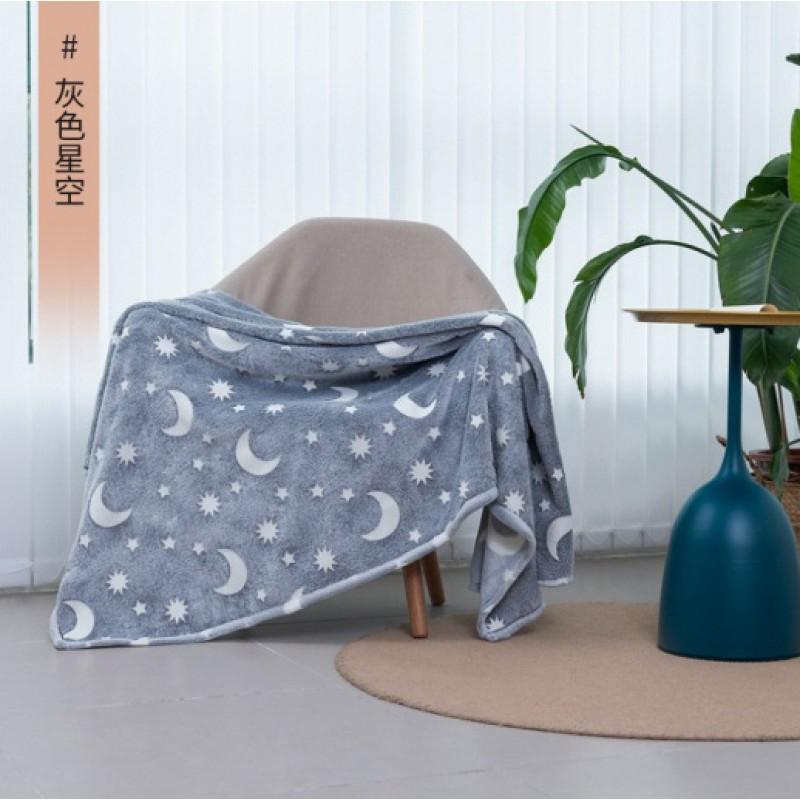 Soft Fleece Blanket Kids With Glowing Nighttime Nap Throw Sofa Bed Cartoon Printed Thick Warm