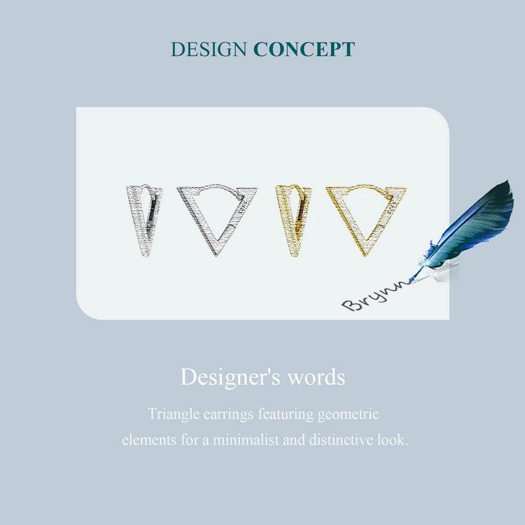 Bisaer Маленькие треугольные серьги из стерлингового серебра 925 пробы для женщин, геометрические серьги-кольца, гипоаллергенные серьги для женщин и девочек