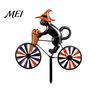 Yard Art for Garden Halloween Wizard/Ghost/Black Cat/Skeleton Bicycle Ground Stake Ornament, Metal Stakes, Patio And Balcony Ornaments Decorative