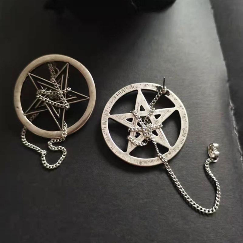 Gothic Style Punk Cool Cross-Earrings Long Chain Pendant Drop Earrings For Women Men Street Hip Hop Earring Jewelry Gift