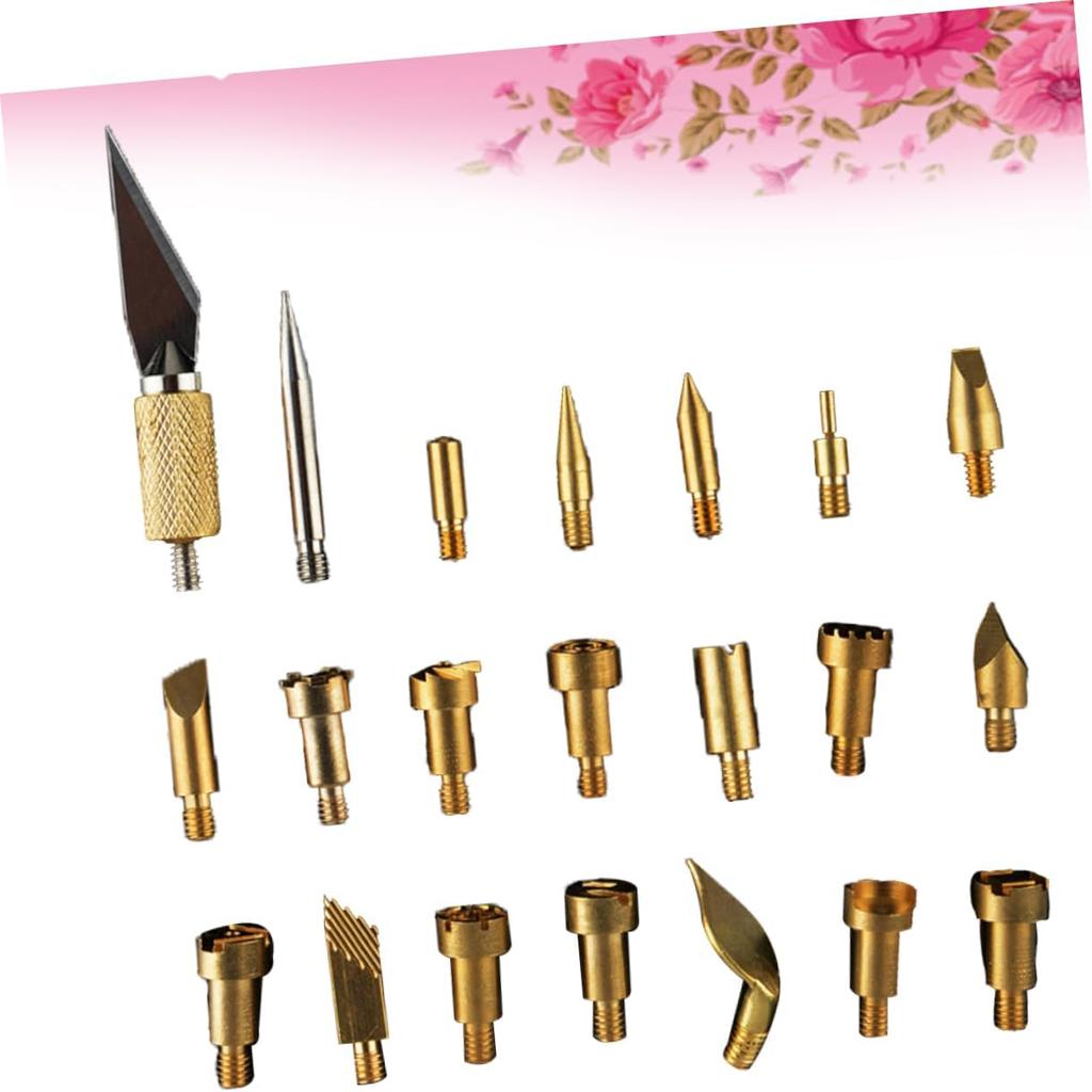 Набор инструментов для выжигания по дереву PLAFOPE 22 шт. Наконечники паяльника для специальной резьбы, декоративных узоров