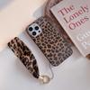 Lovely Leopard Print Pu Leather Phone Case For Iphone 14 13 12 11 Pro Max Cover With Portable Cloth Strape Lanyard Hand Rope