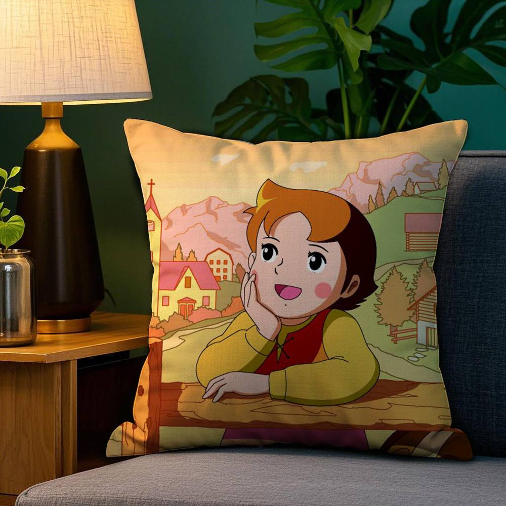 Movie H-Heidi Girls Pillow Case Sofa Living Room Bedroom Double-sided Printing Square Cushion Nap Time Pillow Case