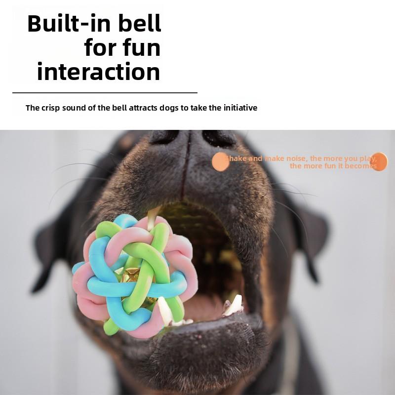 Pet Toy Balls, Biting Seven-color Bell Balls, Audible Medium-sized Dog Rainbow Dog Toy Balls