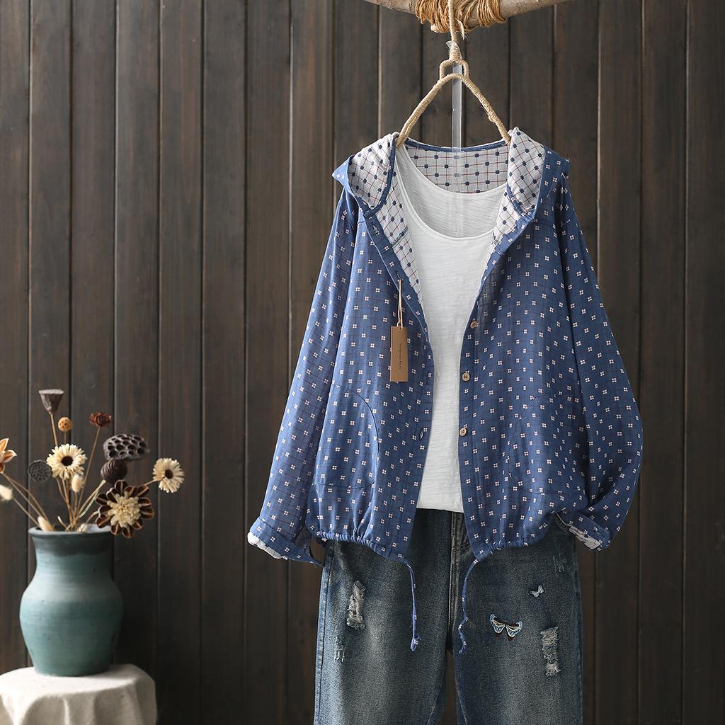 Блузки больших размеров для женщин, осенне-весенние однобортные рубашки с капюшоном и длинными рукавами, регулируемая женская одежда