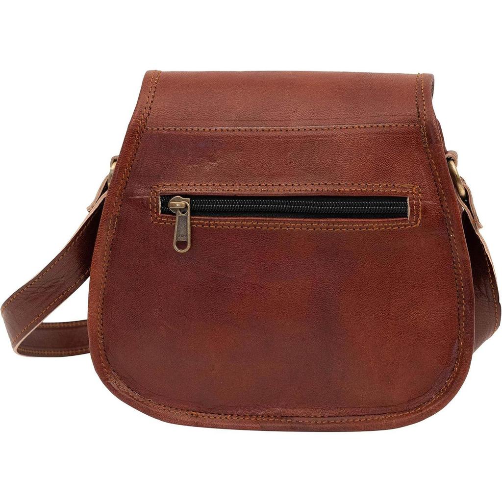 Women's Real Leather Shoulder Genuine Brown Satchel Sling Messenger Bag